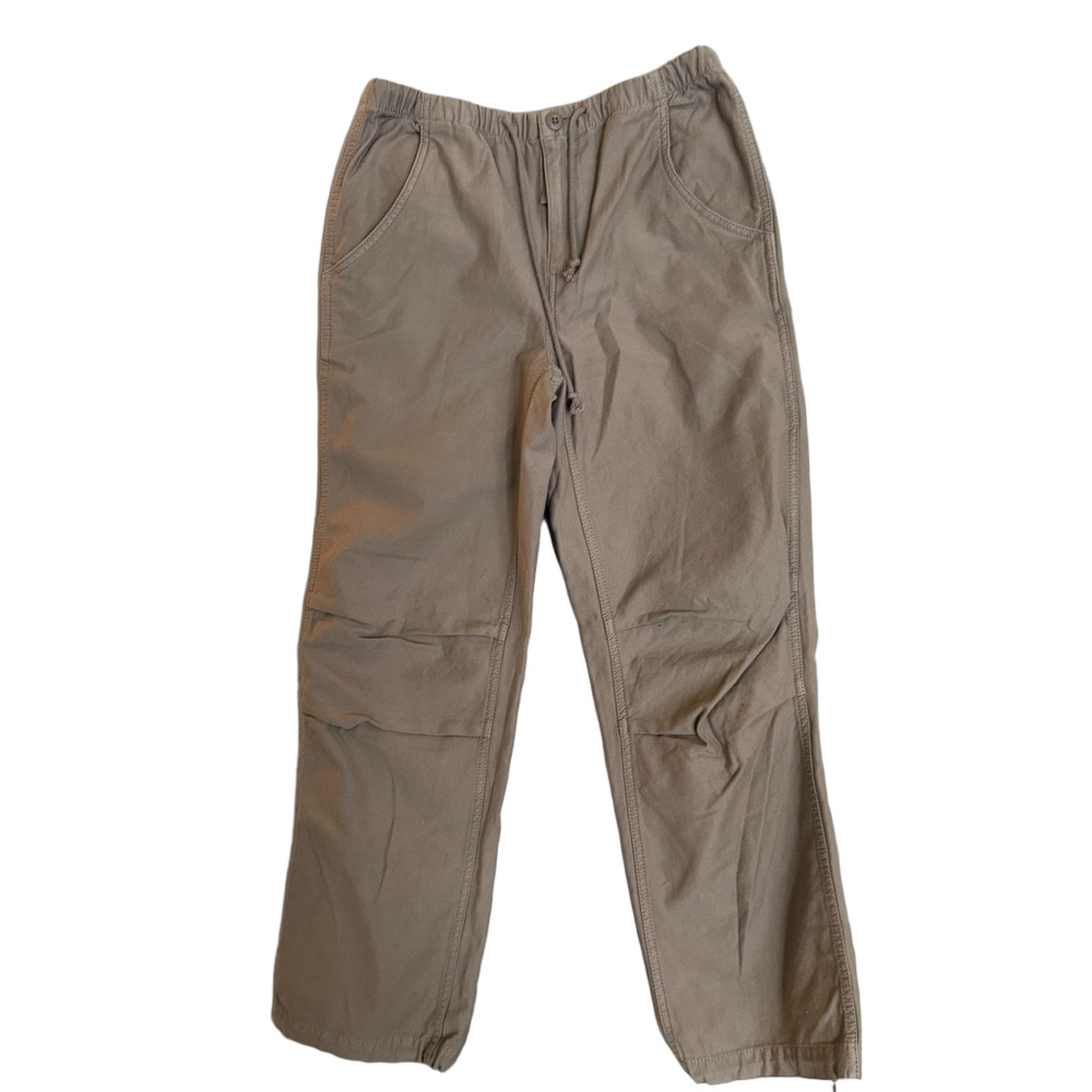 TNA Aritzia Khaki Cargo Pants Drawstring Tan Cotton